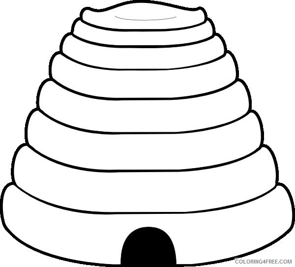 bee coloring pages beehive Coloring4free