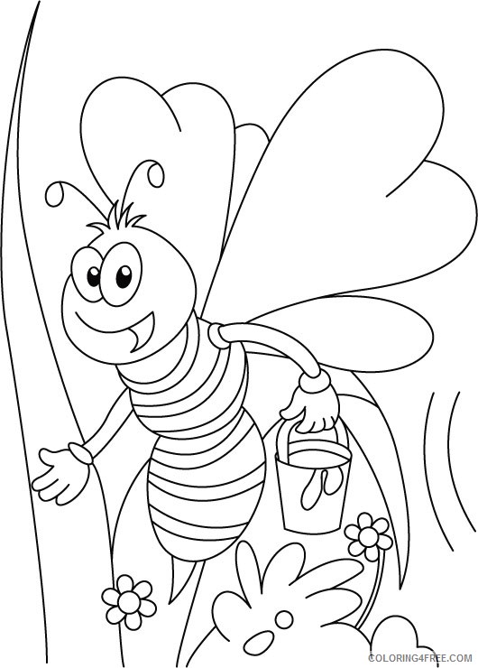 bee coloring pages bring honey Coloring4free