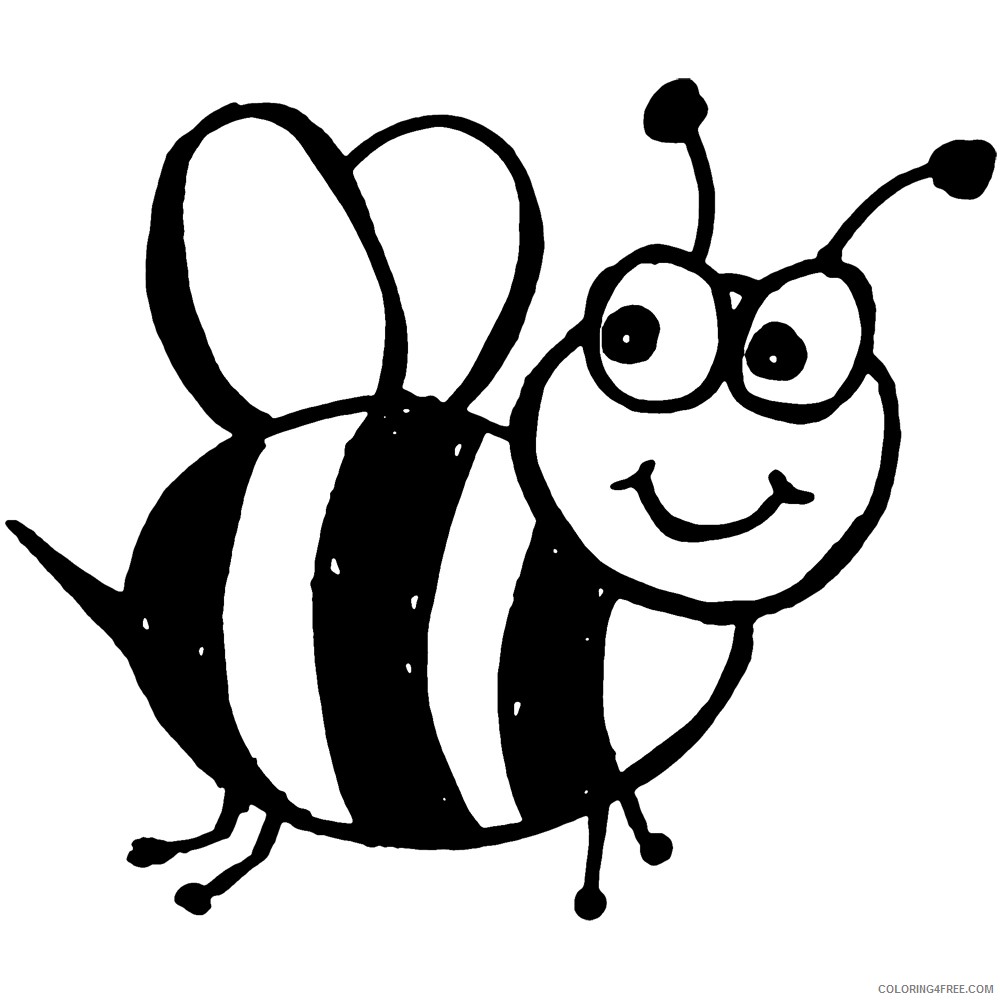 bee coloring pages printable Coloring4free