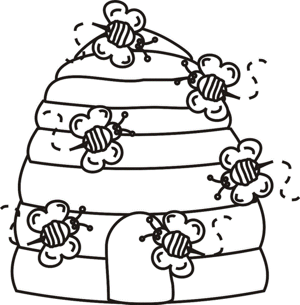 bee hive coloring pages Coloring4free