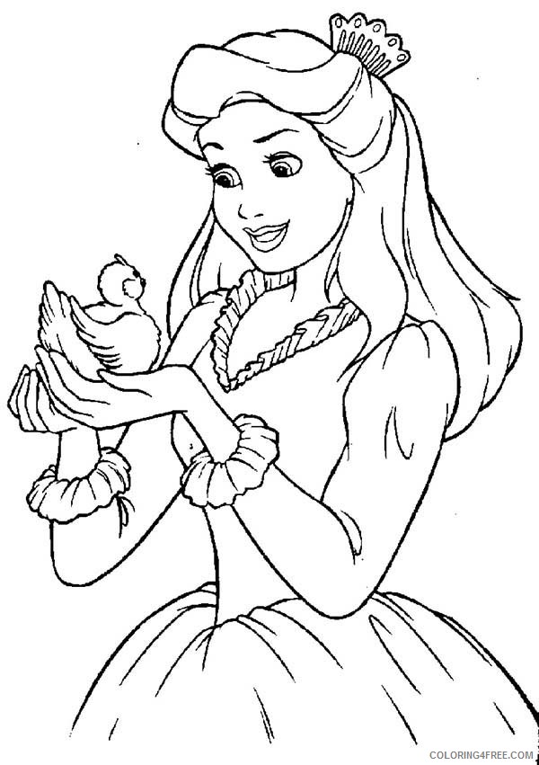 belle coloring pages and a little bird Coloring4free