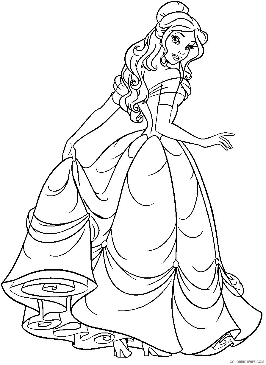 belle coloring pages disney princess Coloring4free