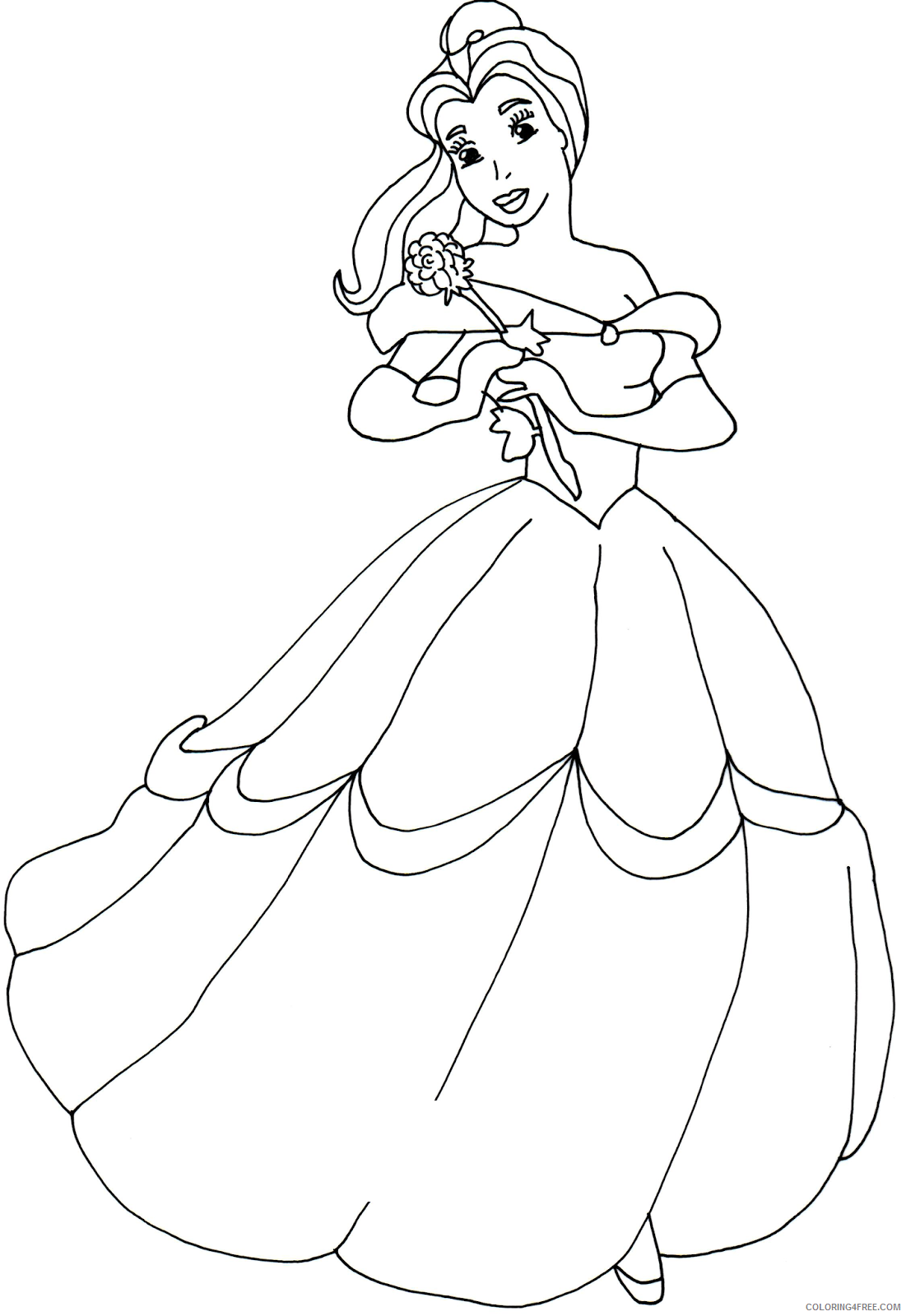 belle coloring pages printable Coloring4free