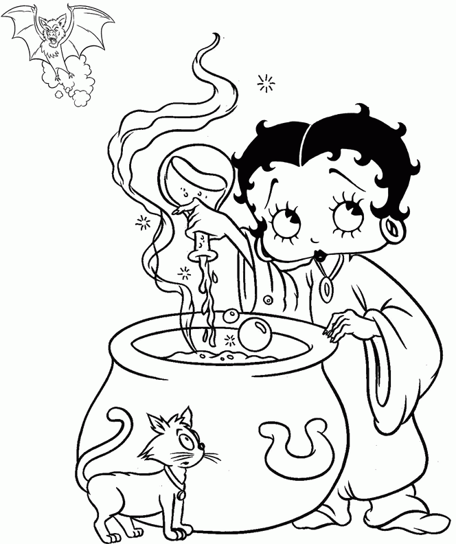 betty boop coloring pages witch Coloring4free