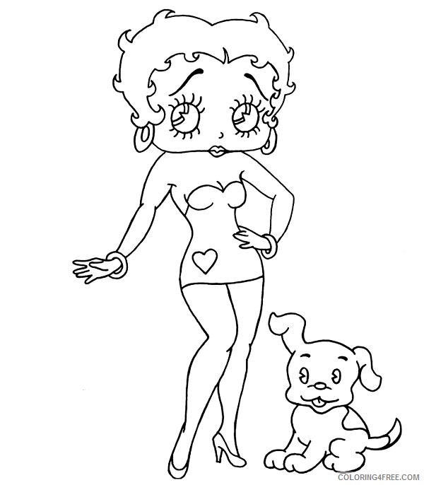 betty boop coloring pages with a dog Coloring4free
