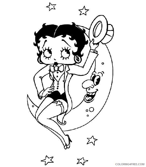 betty boop coloring pages with moon and stars Coloring4free