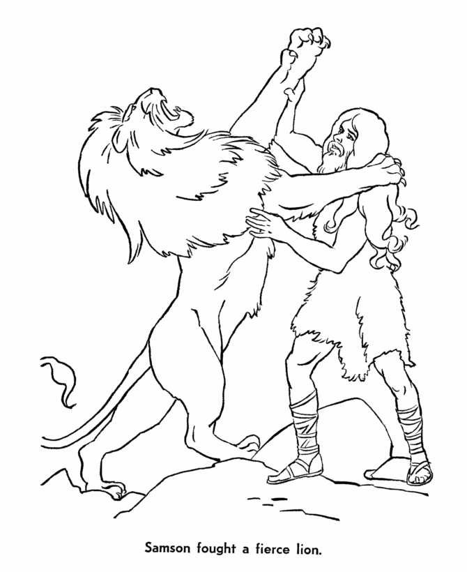 bible story coloring pages samson Coloring4free