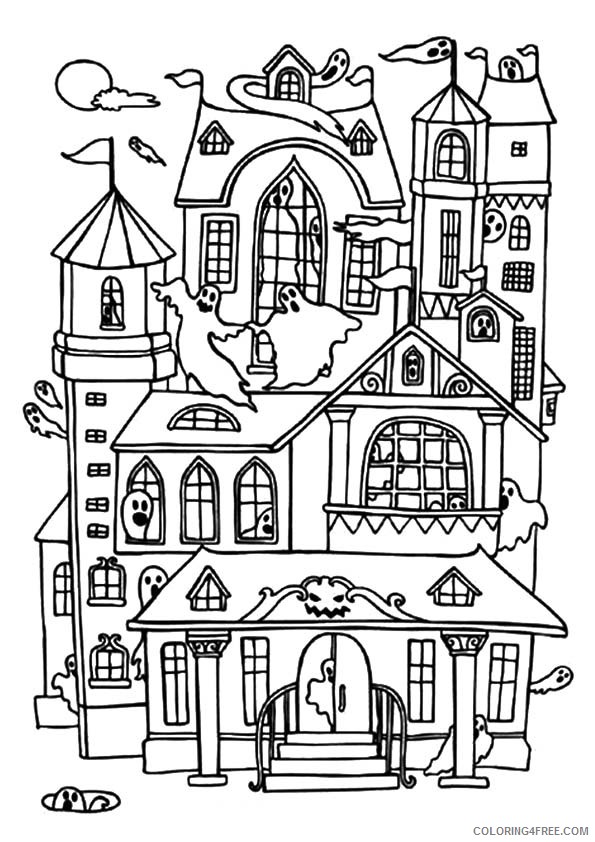 big haunted house coloring pages Coloring4free