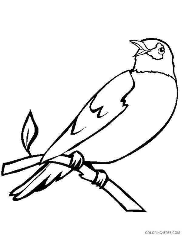 bird coloring pages perching on tree Coloring4free