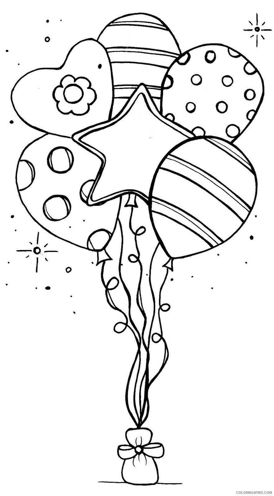 birthday balloon coloring pages Coloring4free