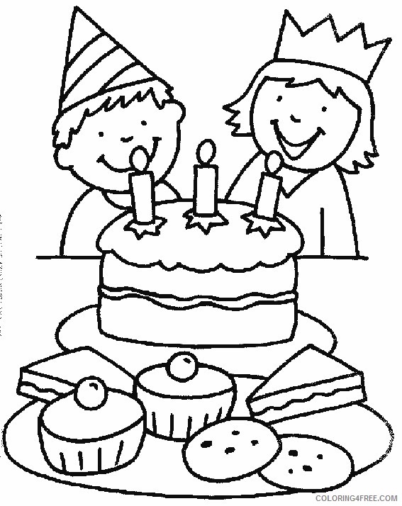 birthday cake coloring pages birthday party Coloring4free