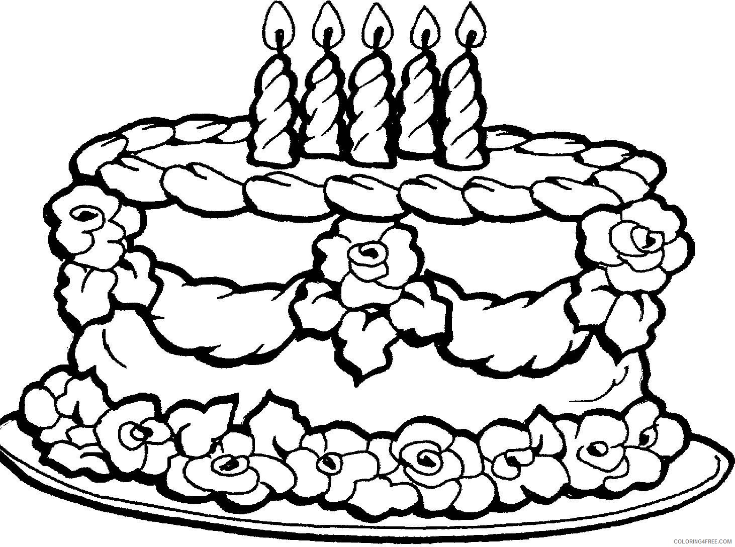 birthday cake coloring pages for girls Coloring4free