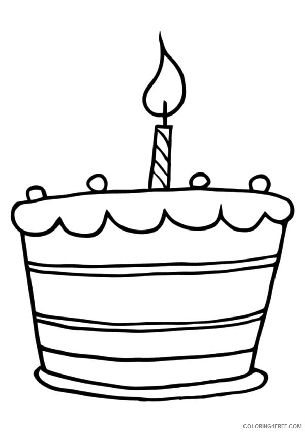 birthday cake coloring pages for preschooler Coloring4free