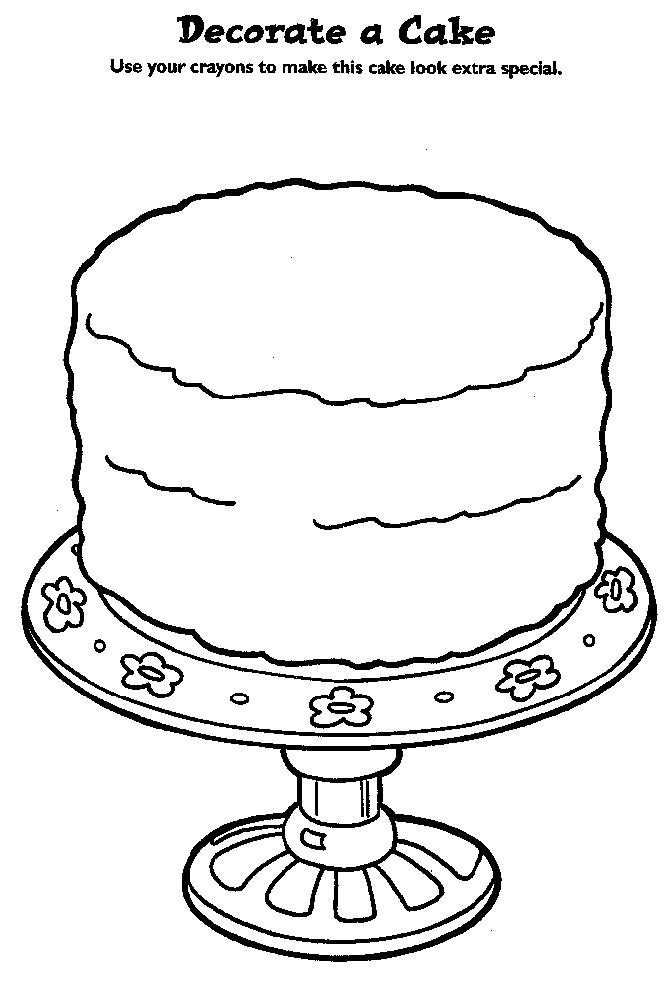 birthday cake coloring pages free to print Coloring4free