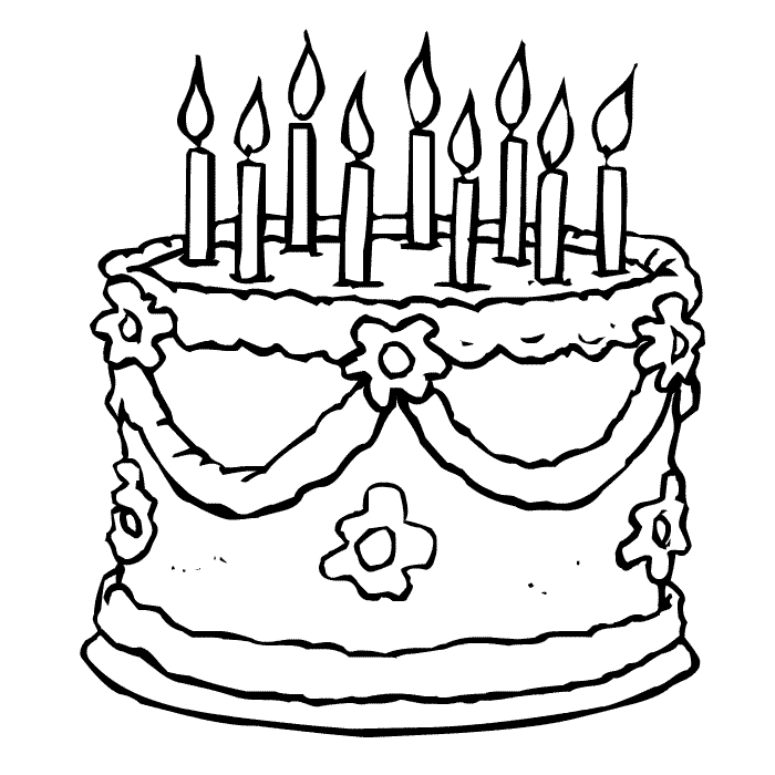 birthday cake coloring pages printable Coloring4free