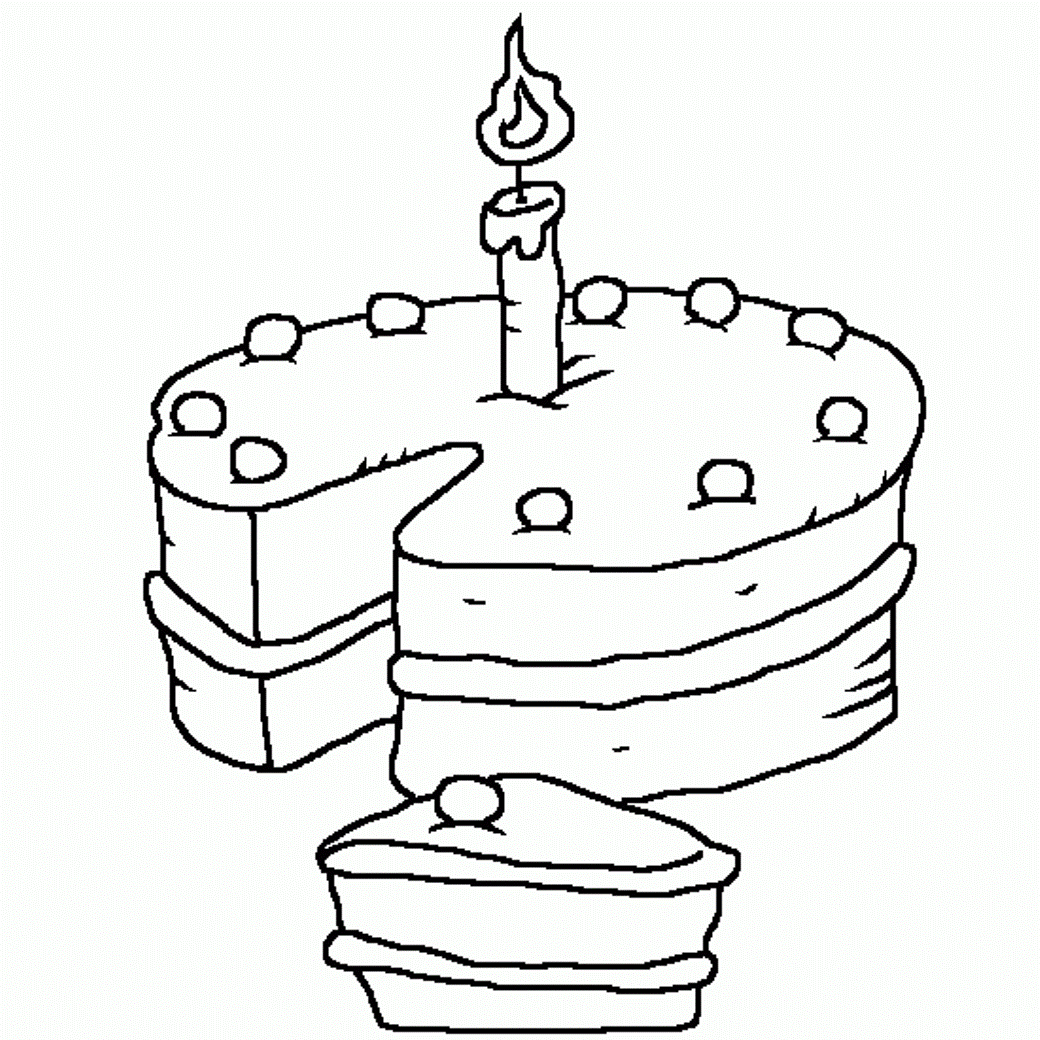 birthday cake coloring pages printable for kids Coloring4free