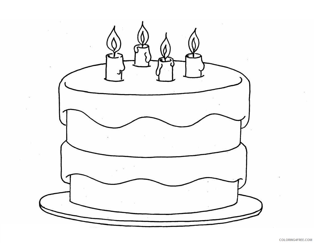 birthday cake coloring pages to print Coloring4free