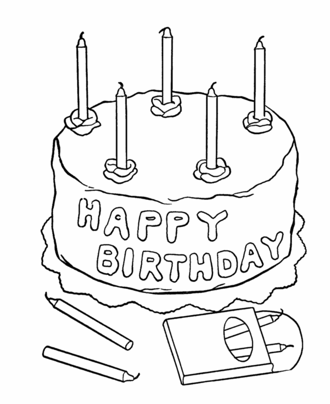 birthday cake coloring pages with candles Coloring4free
