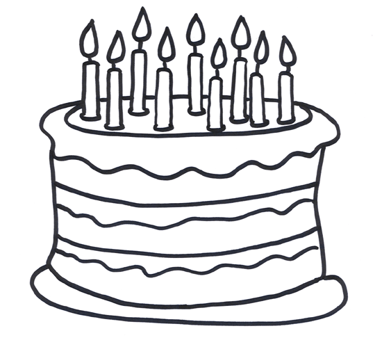 birthday cake coloring pages with nine candles Coloring4free