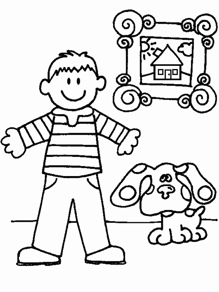 blues clues coloring pages steve and blue Coloring4free