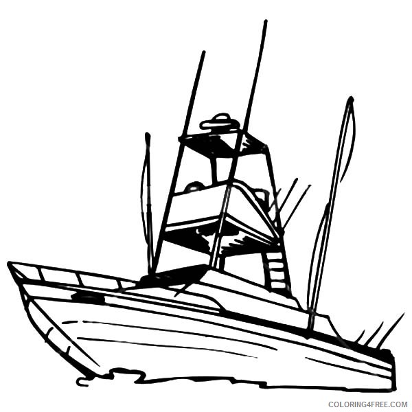 boat coloring pages for fishing Coloring4free