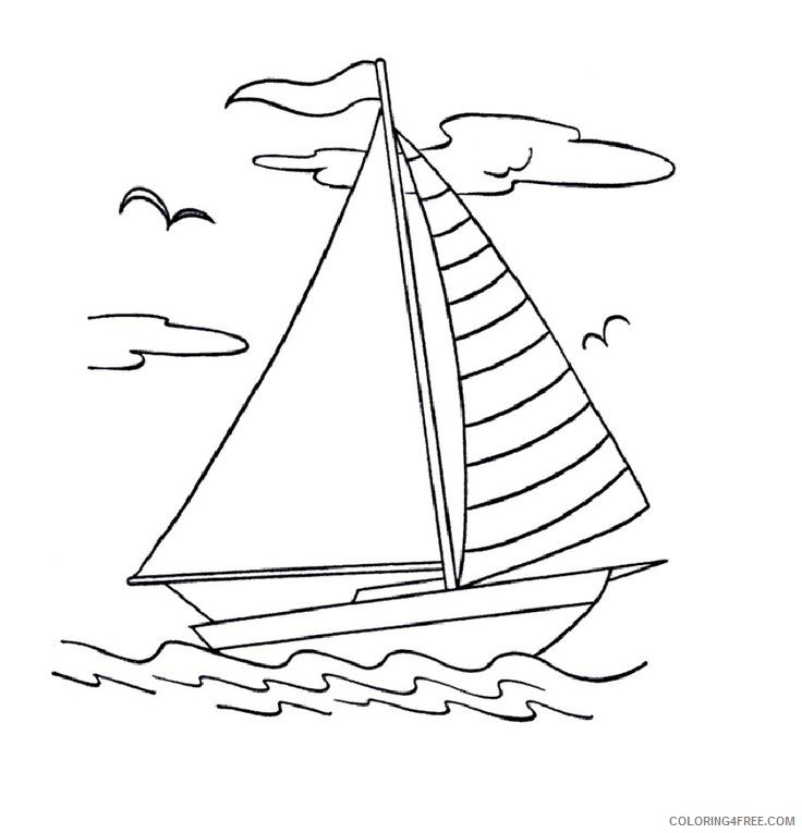 boat coloring pages sailing on water Coloring4free