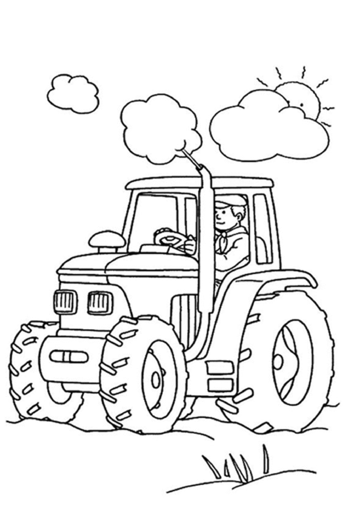 boy coloring pages tractor Coloring4free