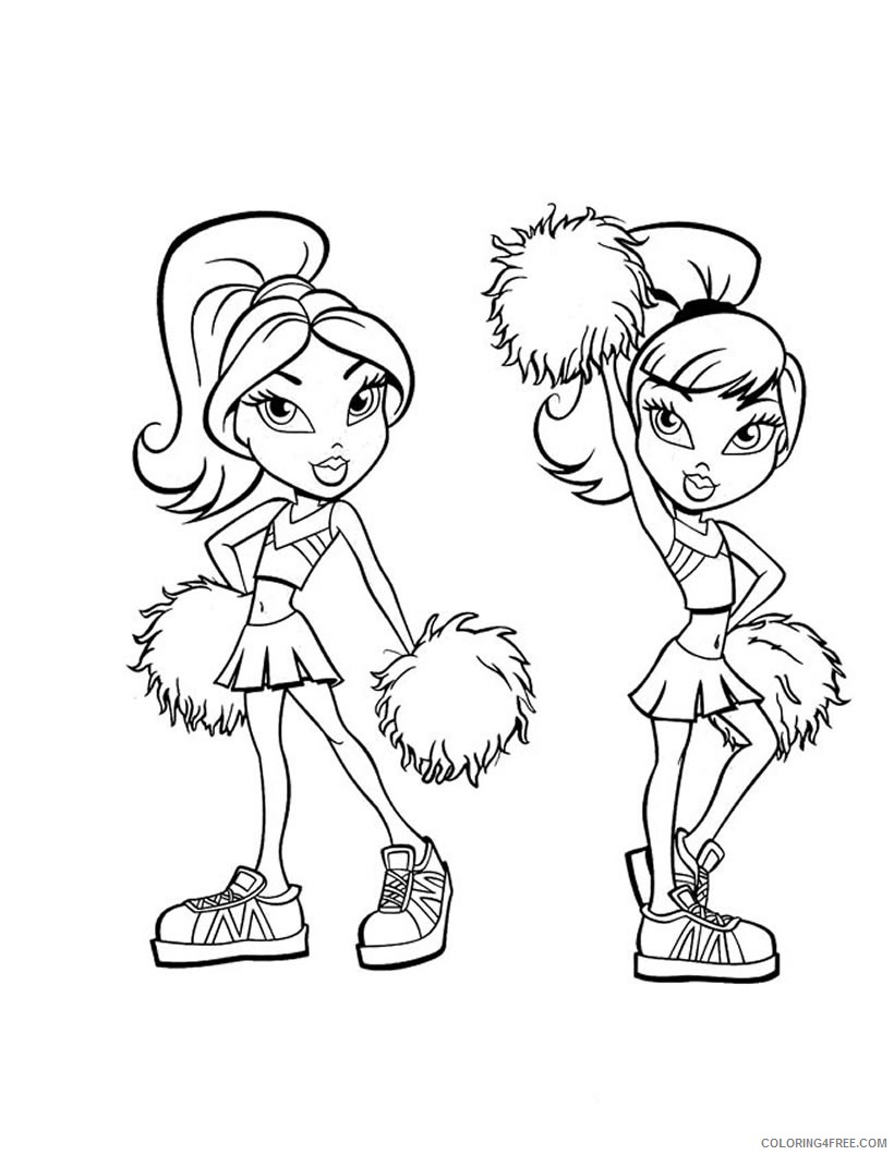 bratz coloring pages cheerleading Coloring4free