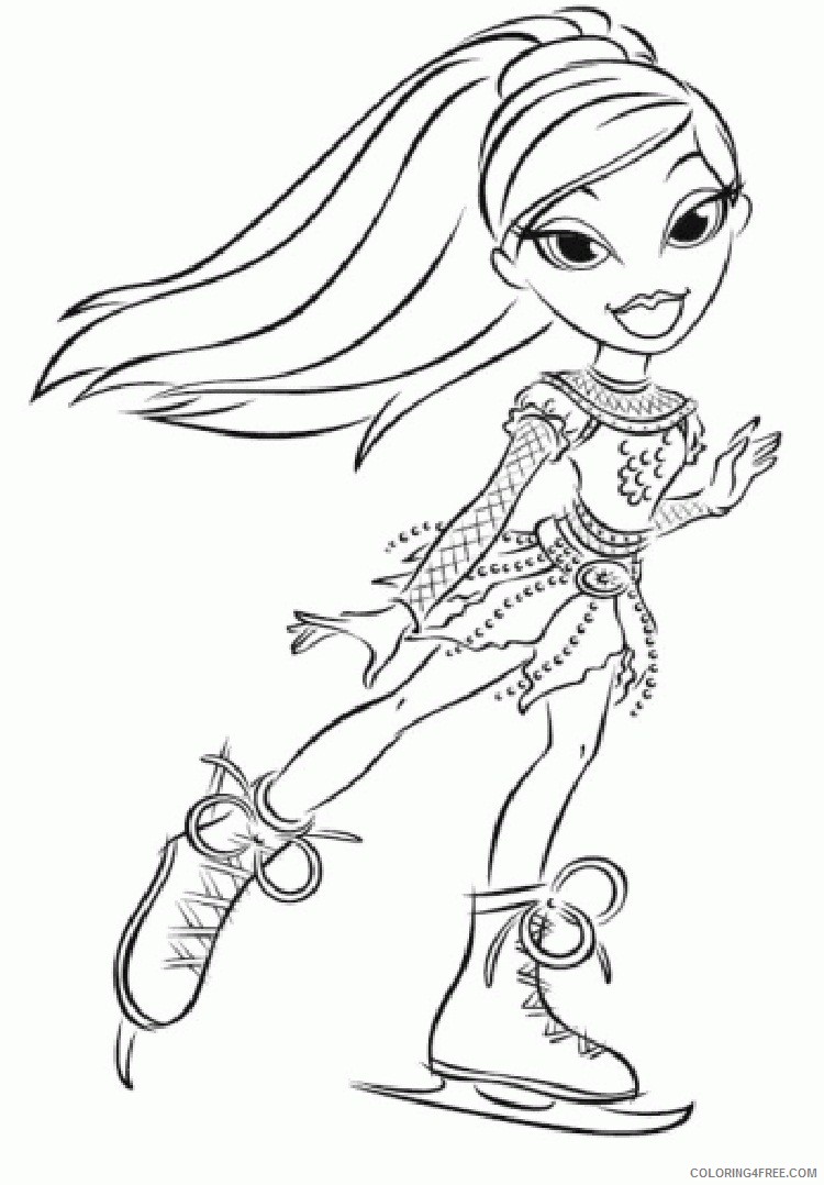 bratz coloring pages ice skating Coloring4free