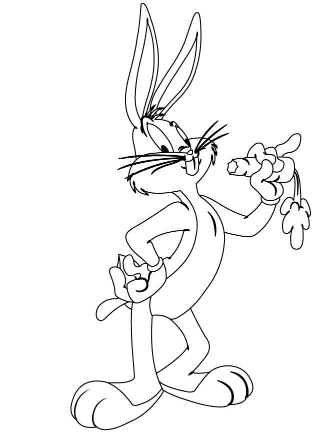 bugs bunny coloring pages eating carrot Coloring4free