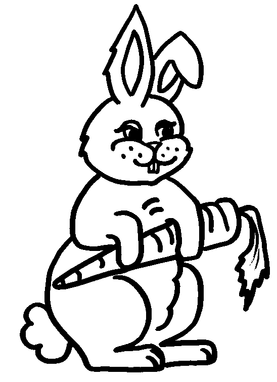 bunny coloring pages holding carrot Coloring4free