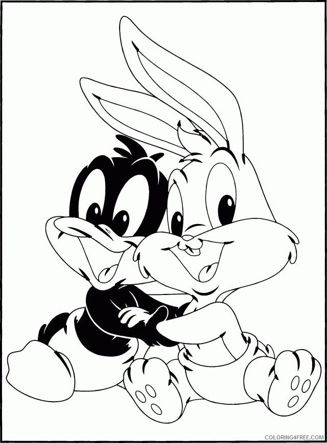 bunny coloring pages with duck Coloring4free