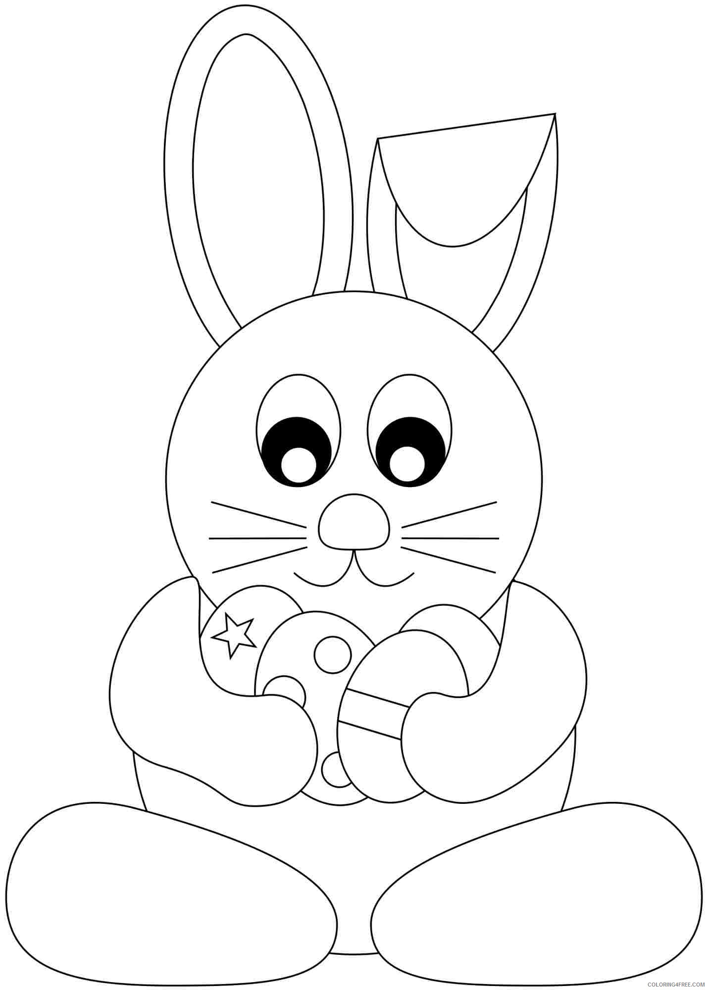 bunny coloring pages with easter eggs Coloring4free