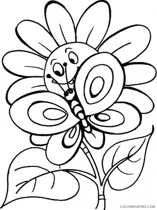 butterfly and flower coloring pages Coloring4free
