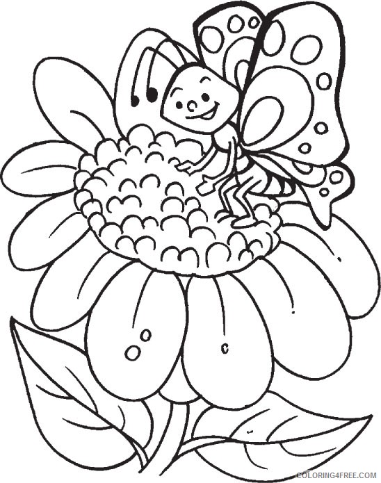 butterfly on sunflower coloring pages Coloring4free