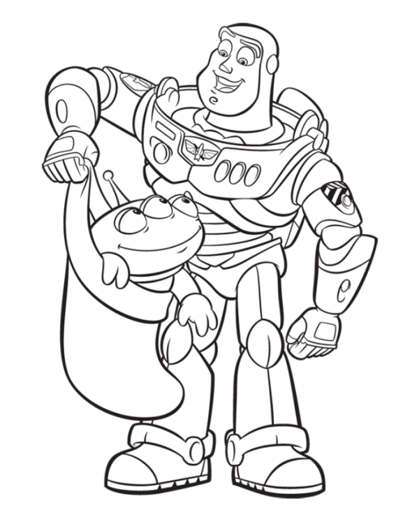 buzz lightyear coloring pages with aliens Coloring4free