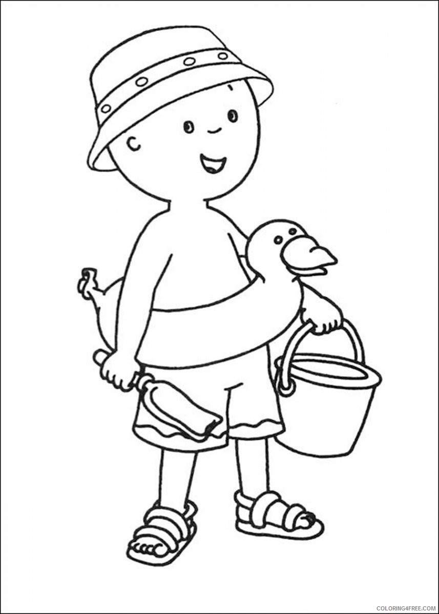 caillou coloring pages at the beach Coloring4free