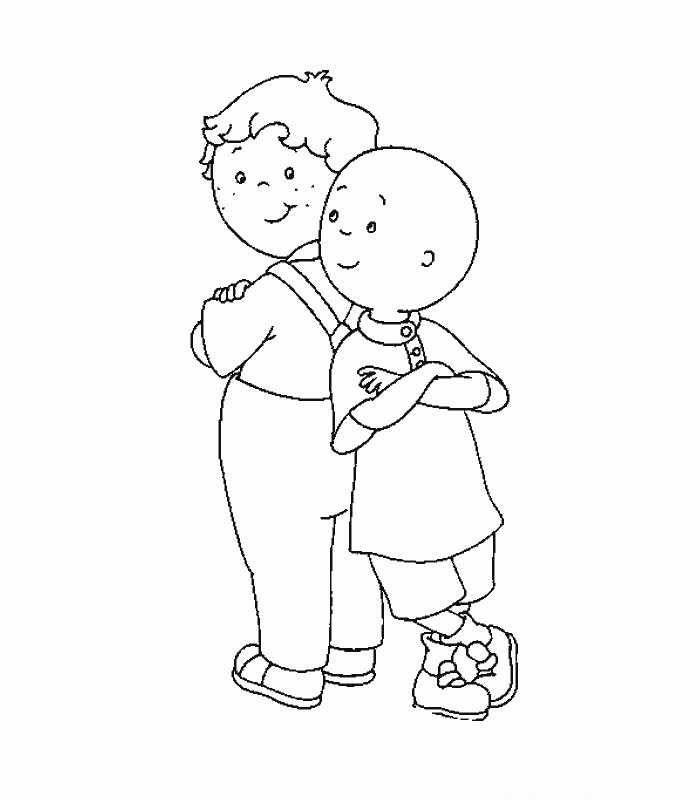 caillou coloring pages caillou and leo Coloring4free