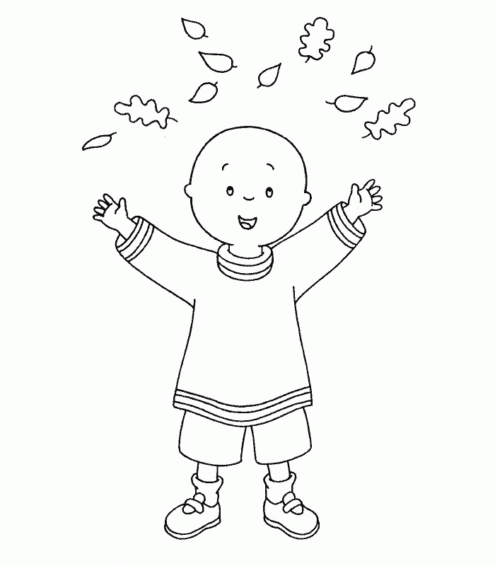 caillou coloring pages in autumn Coloring4free