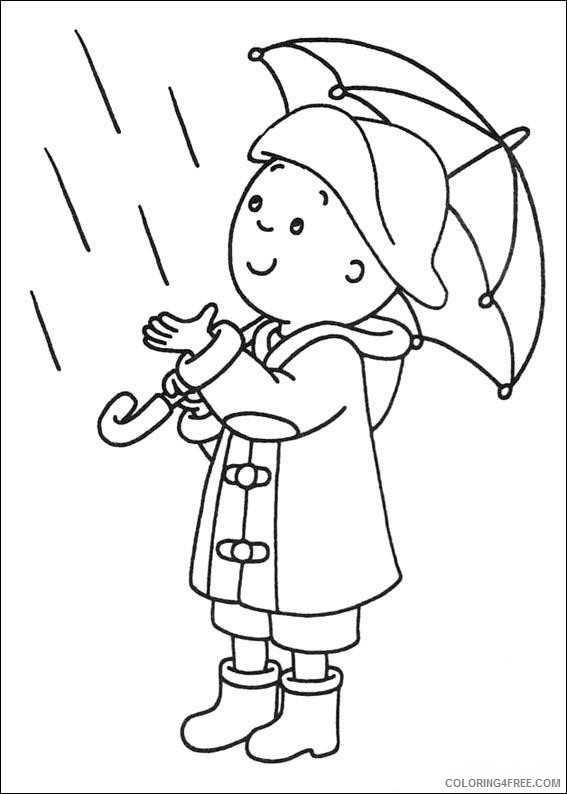 caillou coloring pages in rain Coloring4free