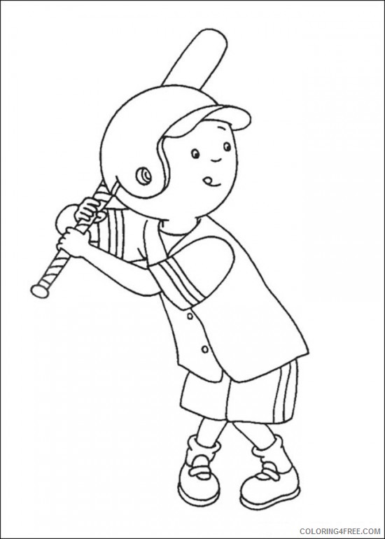 caillou coloring pages playing baseball Coloring4free