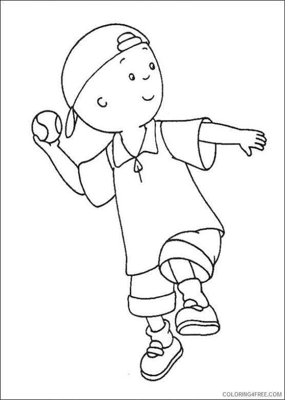 caillou coloring pages throwing ball Coloring4free