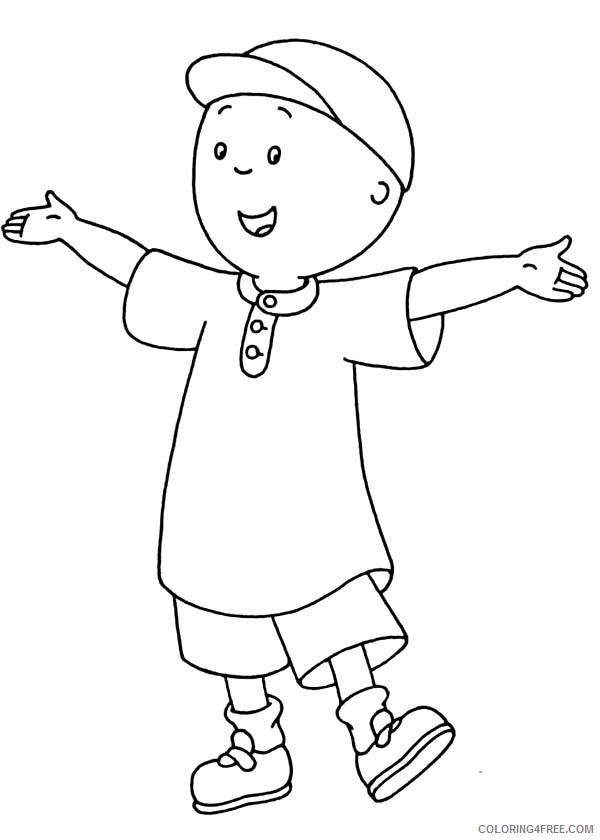 caillou coloring pages wearing hat Coloring4free