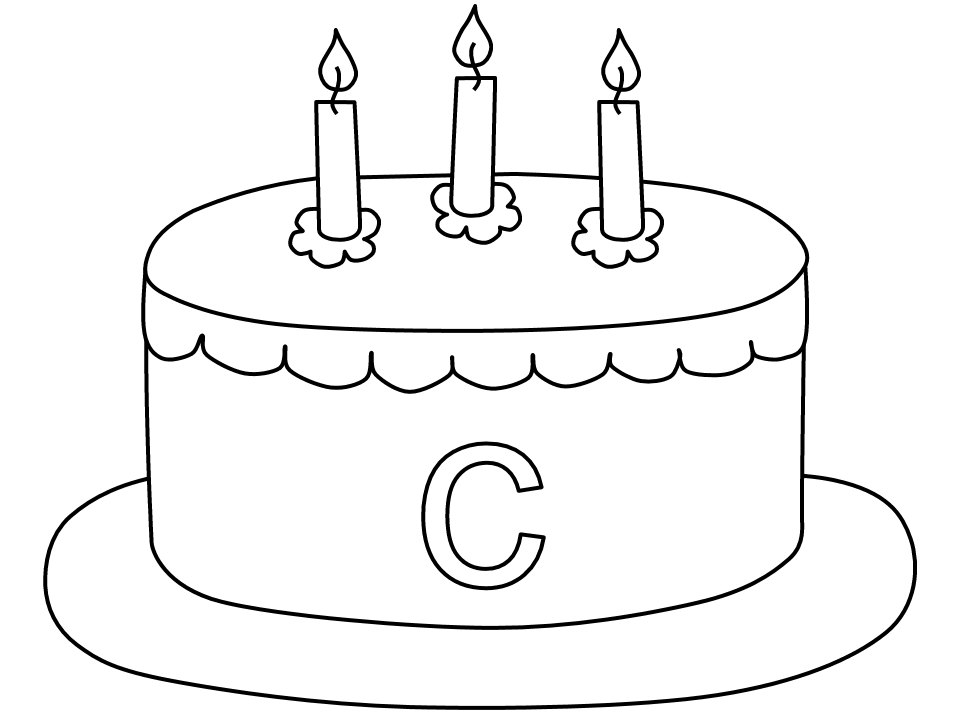 cake coloring pages c for cake Coloring4free