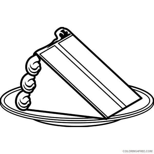 cake coloring pages slice cake on plate Coloring4free
