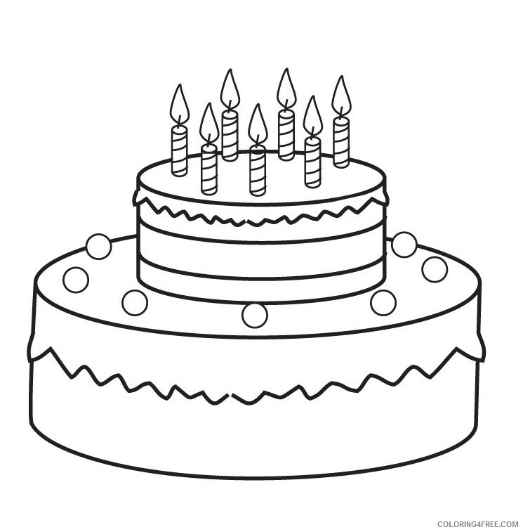 cake coloring pages with candles Coloring4free