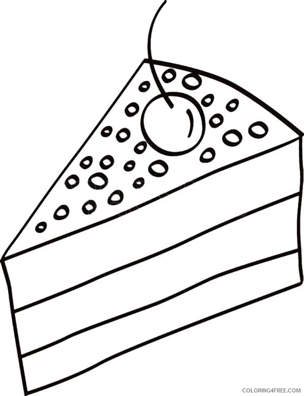 cake coloring pages with cherry Coloring4free