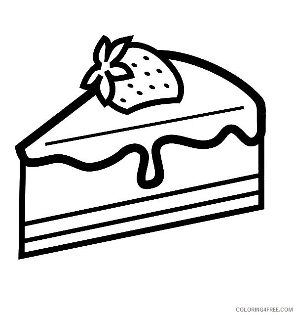 cake coloring pages with strawberry Coloring4free