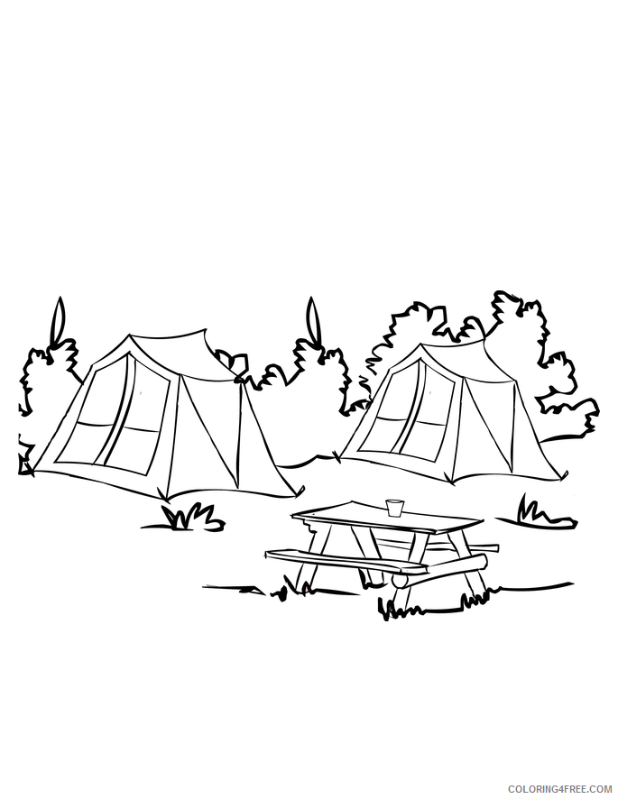 camping coloring pages campground Coloring4free