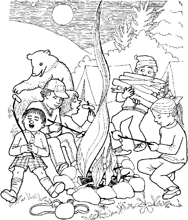 camping coloring pages free to print Coloring4free